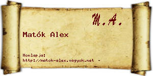 Matók Alex névjegykártya